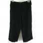 Christopher Banks Women's Capri Cropped Pants Linen Blend Cuffed Size 6 Black