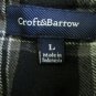 Croft & Barrow Men's Flannel Shirt Black, Grey and White Plaid Size Large