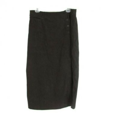 Christopher Banks Women's Wrap Skirt Stretch Long Modest Suede Look Size 16