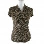 Charter Club Women's Shirt Leopard Print Shirt Career Casual Size PS