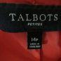 Talbots Women's Blazer Size 14P Three Button Velvet Lined Red