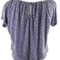 Daisy Fuentes Women's Shirt Chevron Short Sleeve Size Small Purple Blue