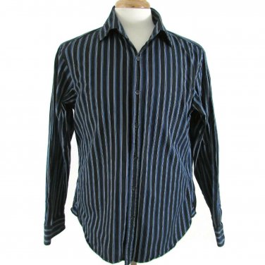 Michael Kors Men's Classic Fit Shirt Button Down Long Sleeve Striped  Size Med