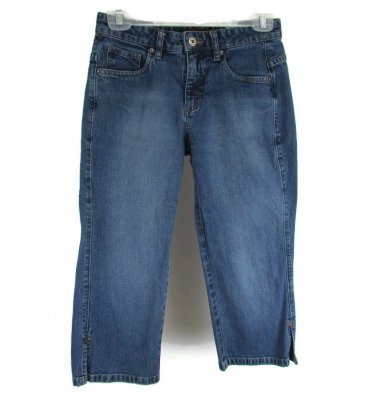 Lee Riveted Ultimate 5 Women's Capri Jeans Med Wash Size 4P Blue