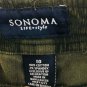 Sonoma Life + Style Womens Corduroy Pants Straight Leg Size 10 Green