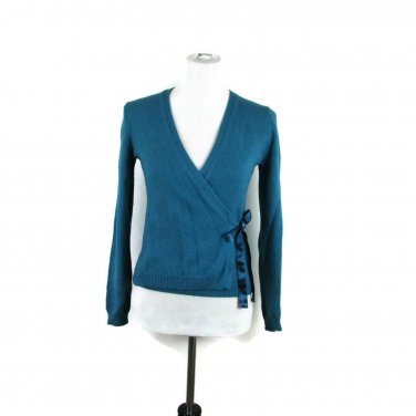 Gap Stretch Women's Sweater Long Sleeve Crisscross Blue Size 6