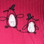 HUE Women's Shirt Long Sleeve Penguins Sleepwear/Lounge/Casual Size Med Coral