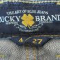 Lucky Brand Lil Maggie Jeans Women's Distressed Button Fly Bootcut Sz 4/30 1/2"