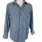 Tommy Hilfiger Men's Striped Dress Shirt Reg Fit White Blue Size 15 1/2 34-35