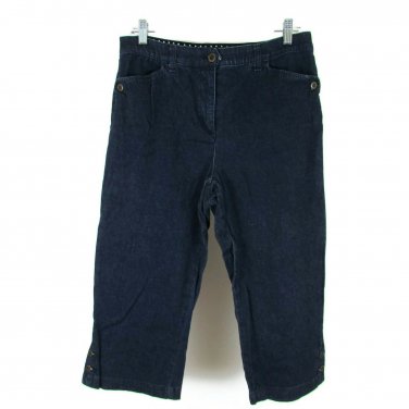 Karen Scott Women's Capri Stretch Denim Size 8 Dark Blue