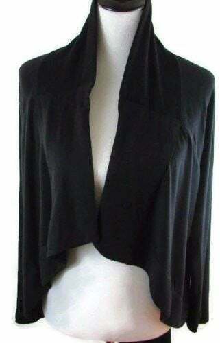 Keep Me Women's Open Cardigan Sweater Long Size Med Black