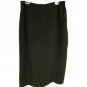 T Garment Women's Skirt Size 16 Green Linen Long Back Slit Back Zip