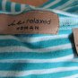 i.e. Relaxed Women's Shirt Stretch Striped Plus Size 2X Blueish Green
