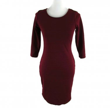 Snap Women's Dress Size Med Maroon Stretchy