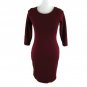 Snap Women's Dress Size Med Maroon Stretchy
