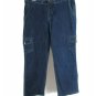 Eddie Bauer Women's Cargo Jeans Straight Leg Specialty Dyed Tie Waist Size 12
