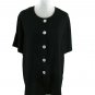 Boutique Europa Women's Shirt  Button Up Shirt Career Size Large Black