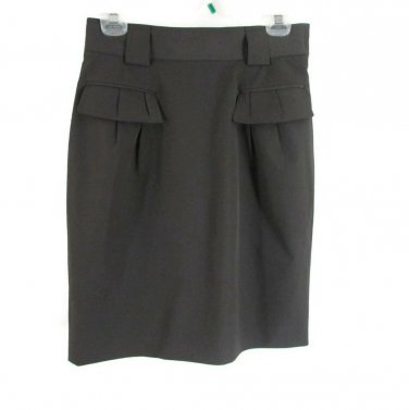 Worth Women's Skirt Side Zip A-Line Stretch Pockets Lined Career Size 6 Gray