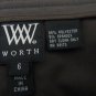 Worth Women's Skirt Side Zip A-Line Stretch Pockets Lined Career Size 6 Gray