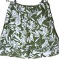 Ann Taylor Women's Skirt Floral Cotton Side Zip Size 10 Green
