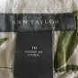 Ann Taylor Women's Skirt Floral Cotton Side Zip Size 10 Green