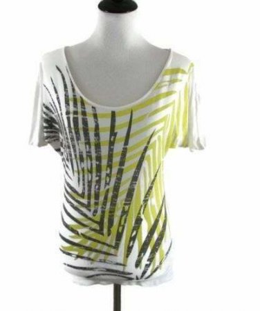 Dynamite Women's Shirt Blouse Size XS Gray Yellow White