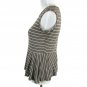 Green Envelope Women's Shirt Striped Sleeveless Size M Brown White
