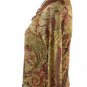Assoluto Women's Shirt Paisley Lined 3/4 Sleeve V-Neck Multi Color Size Med