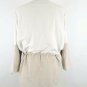 Coldwater Creek Women's Jacket Linen Pockets Drawstring Zip Up Size PM White Tan