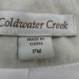 Coldwater Creek Women's Jacket Linen Pockets Drawstring Zip Up Size PM White Tan