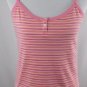 Bass Women's Tank Top Cotton Striped Sleeveless Size Med Pink Orange White