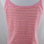 Bass Women's Tank Top Cotton Striped Sleeveless Size Med Pink Orange White