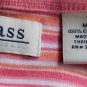 Bass Women's Tank Top Cotton Striped Sleeveless Size Med Pink Orange White