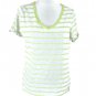 Calvin Klein Performance Women's V-Neck Tee Gray Yellow Stripe Size XL