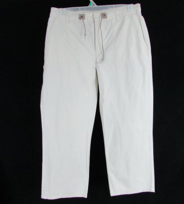 Dkny Women's Pants Cropped Capri Cotton Casual Off White Stone Size 4