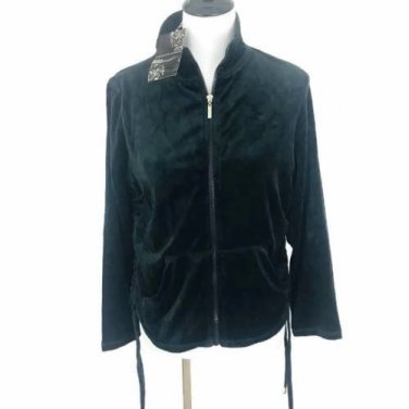 Mirror Image Women's  Jacket Zip Front Cotton/Polyester Size P Med Black