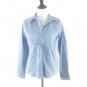 Fashion Bug Stretch Women's Shirt Blouse Striped Button Down Career Blue Size M