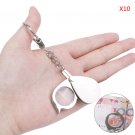 Loupe Folding Pocket 10X Magnifier Loupe Magnifying Glass Lens With Keychain