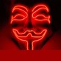 Una Red Anonymous Hacker LED Light Up Mask - Vendetta Face Halloween Cosplay Mask V USA