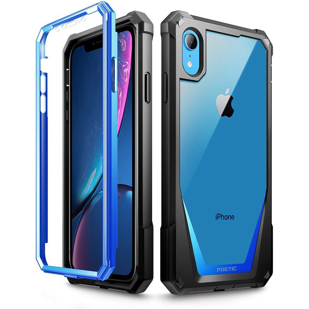 HOT SELLER IPhone XR Case Poetic Full-Body Hybrid Bumper Protector Cover BLUE