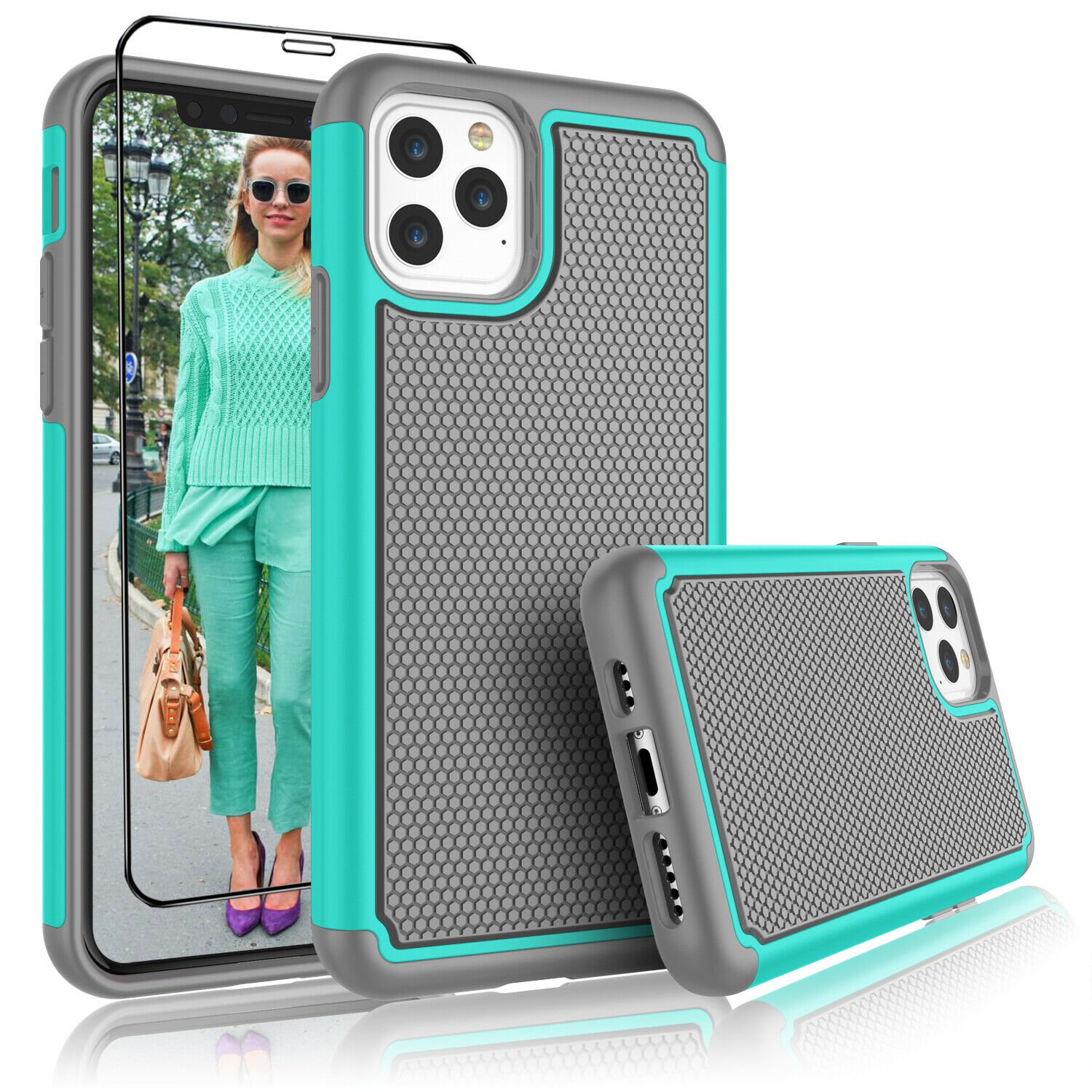 UNA SELLER Turquoise Shockproof Cover For Apple iPhone 11 Pro Max 6.5" 2019 Phone Case