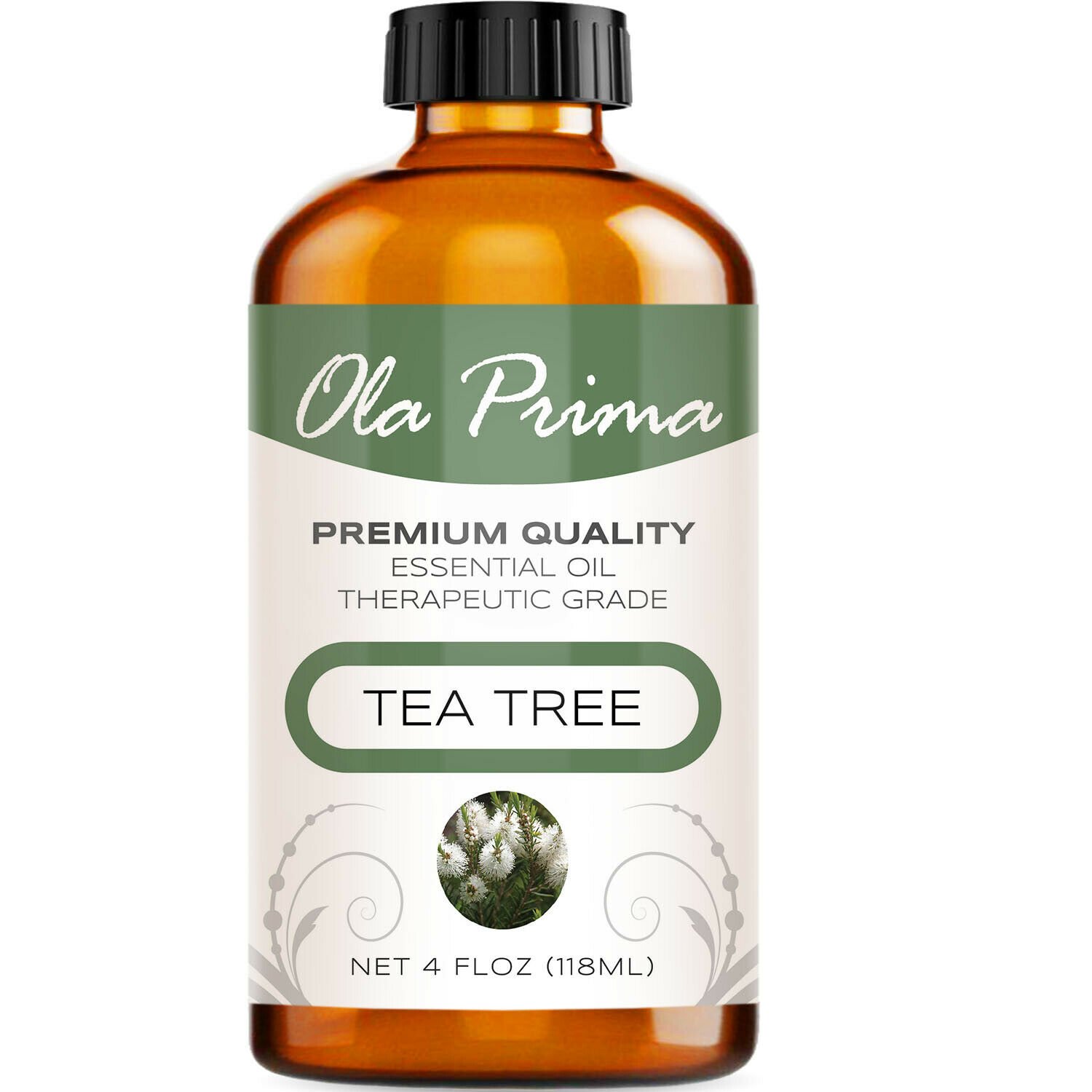 UNA SELLER 4oz Tea Tree Essential Oil - Multiple Sizes - 100% Pure - Amber Bottle