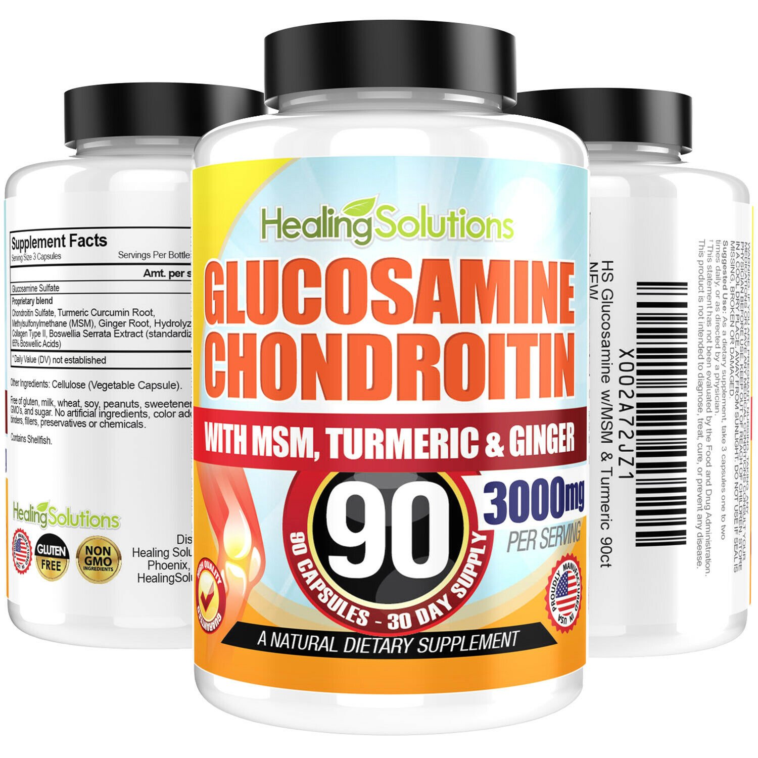 UNA SELLER Glucosamine Chondroitin with COLLAGEN TYPE II 2 MSM Turmeric