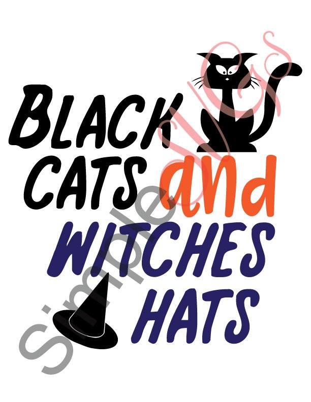 Black Cats and Witches Hats, Halloween Cut File