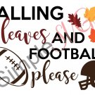 Falling Leaves and Football Please Cut File