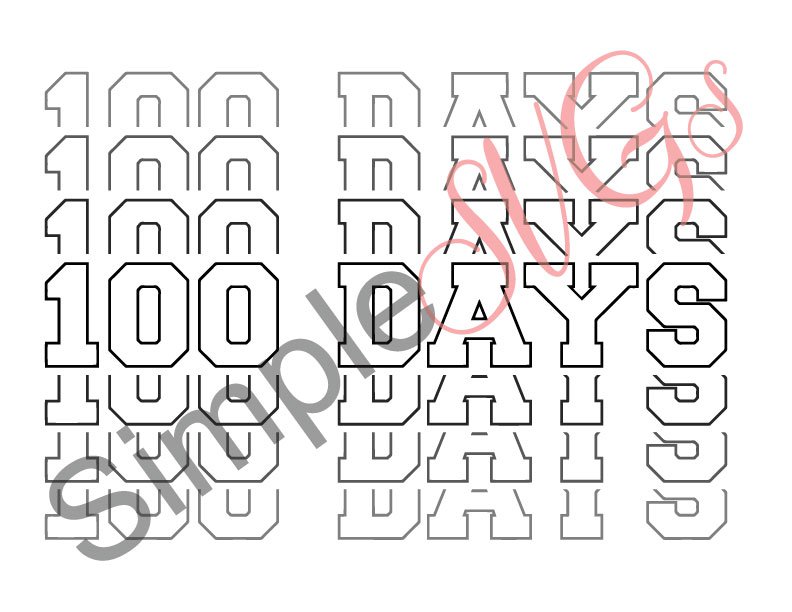 100 Days (Outline) Cut File