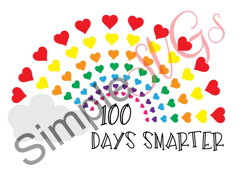 100 Days Smarter (Rainbow) Cut File