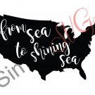 From Sea To Shining Sea USA Cut File