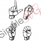 Love Sign Language Square Cut File