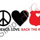 Peace. Love. Back The Red Cut File